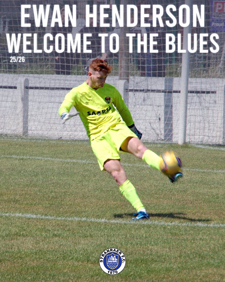 Stranraer FC (@stranraerfc) on Twitter photo Chris Aitken has made his first goalkeeping addition ahead of the new season with the signing of Ewan Henderson ✍🏻
Henderson goes straight into the squad for tomorrow’s visit of NIFL Premiership side <a href="/larnefc/">Larne Football Club</a> 🧤
Welcome to Stranraer, Ewan! 👋🏼
Full story ⬇️
🔗 Chris Aitken has made his first goalkeeping addition ahead of the new season with the signing of Ewan Henderson ✍🏻
Henderson goes straight into the squad for tomorrow’s visit of NIFL Premiership side <a href="/larnefc/">Larne Football Club</a> 🧤
Welcome to Stranraer, Ewan! 👋🏼
Full story ⬇️
🔗