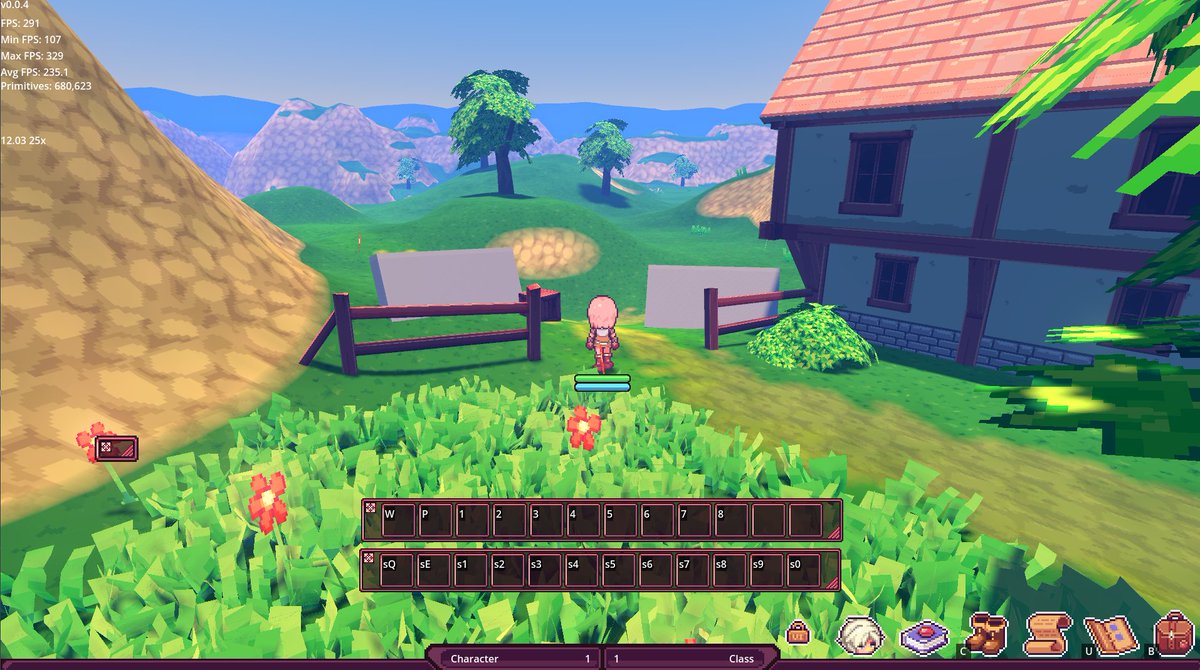I've been trying out the Terrain3D addon in Godot recently and it's been working well! I think using the grass meshes more sparingly or in small sections is now better than coating the entire land with it, too. #gamedev