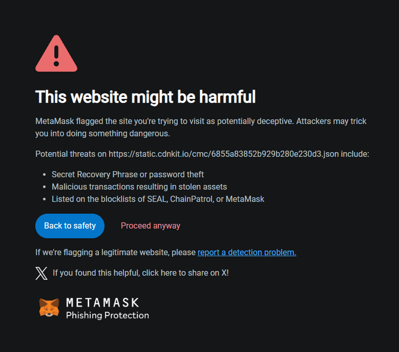 Thanks for flagging, we blocked the malicious domain