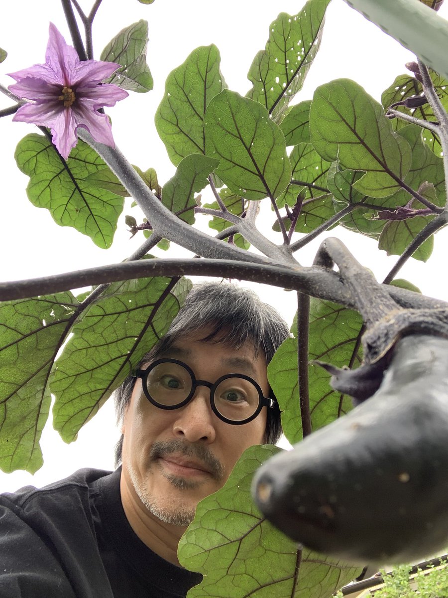 yokota_manager's tweet image. ←ナスと自撮りした人を撮った写真と
ナスと自撮りした写真→