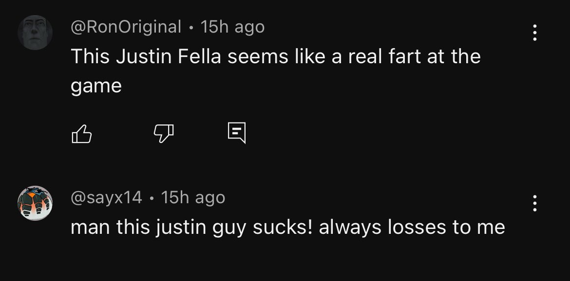 Got replay vultured for the first time. Glad I can always rely on my good friends to spread positivity in the comments 🥹
