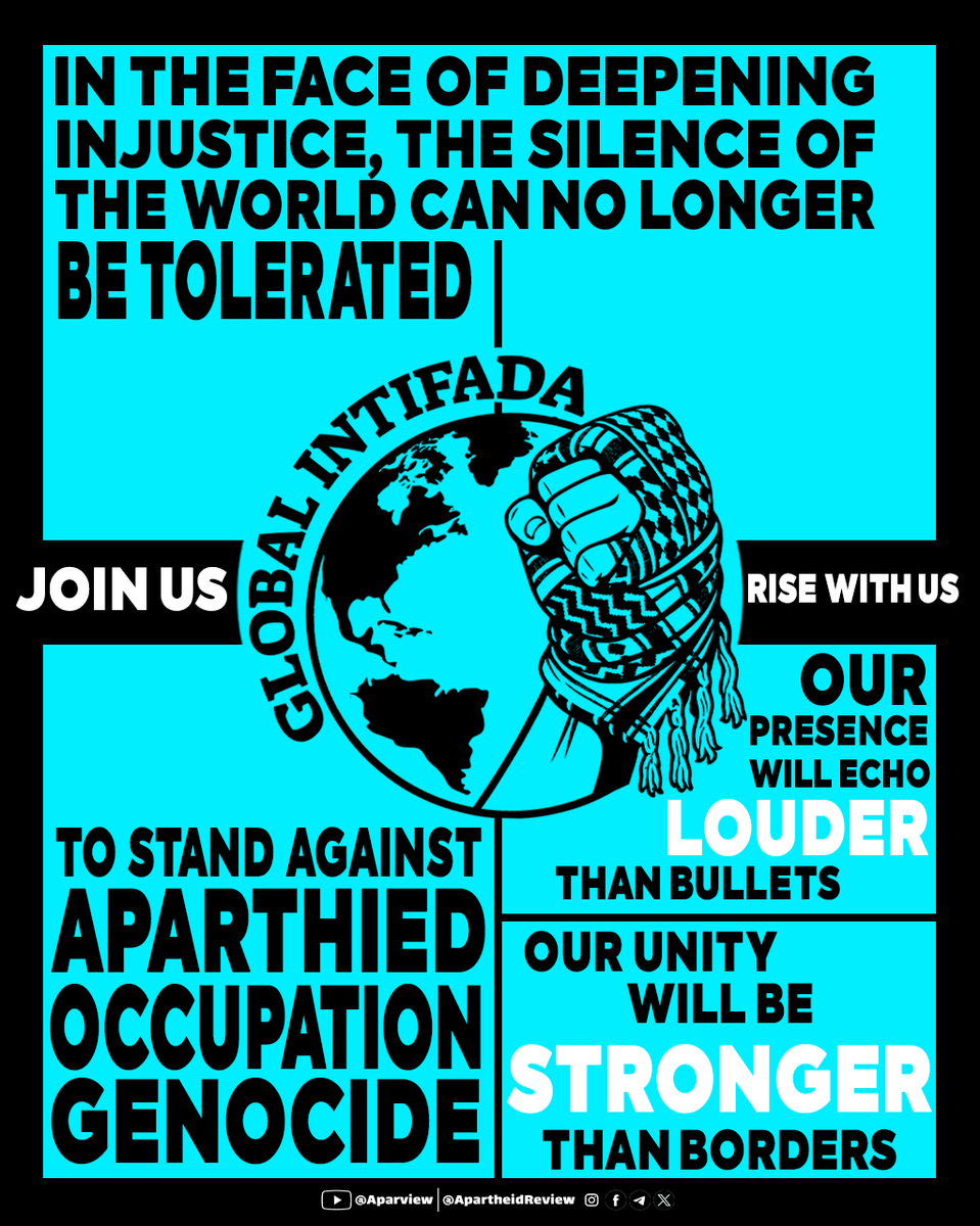 To the people of the world;
Standing against Apartheid, Occupation, Genocide, &amp; WWIII needs a "Global Intifada". 
We invite you to take action with us, as every step we take together brings us closer to achieving global peace.
#IsraelIranConflict #IranIsraelConflict #IranVsIsreal