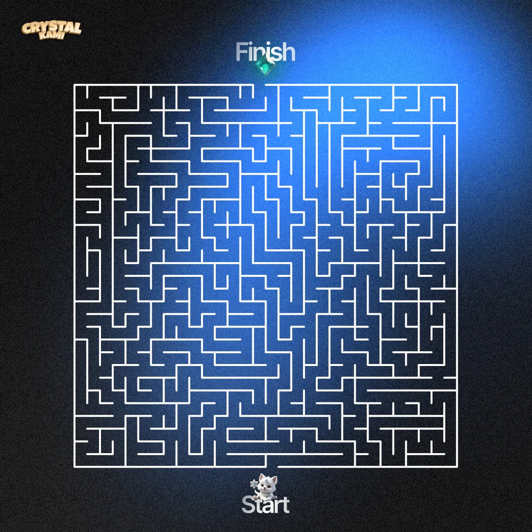 🌀 Kami got lost chasing crystals again…
Can you help them reach the gem? 💎

🧩 Trace the path &amp; drop your route in the comments!
Let’s see who finds the fastest way out 👇