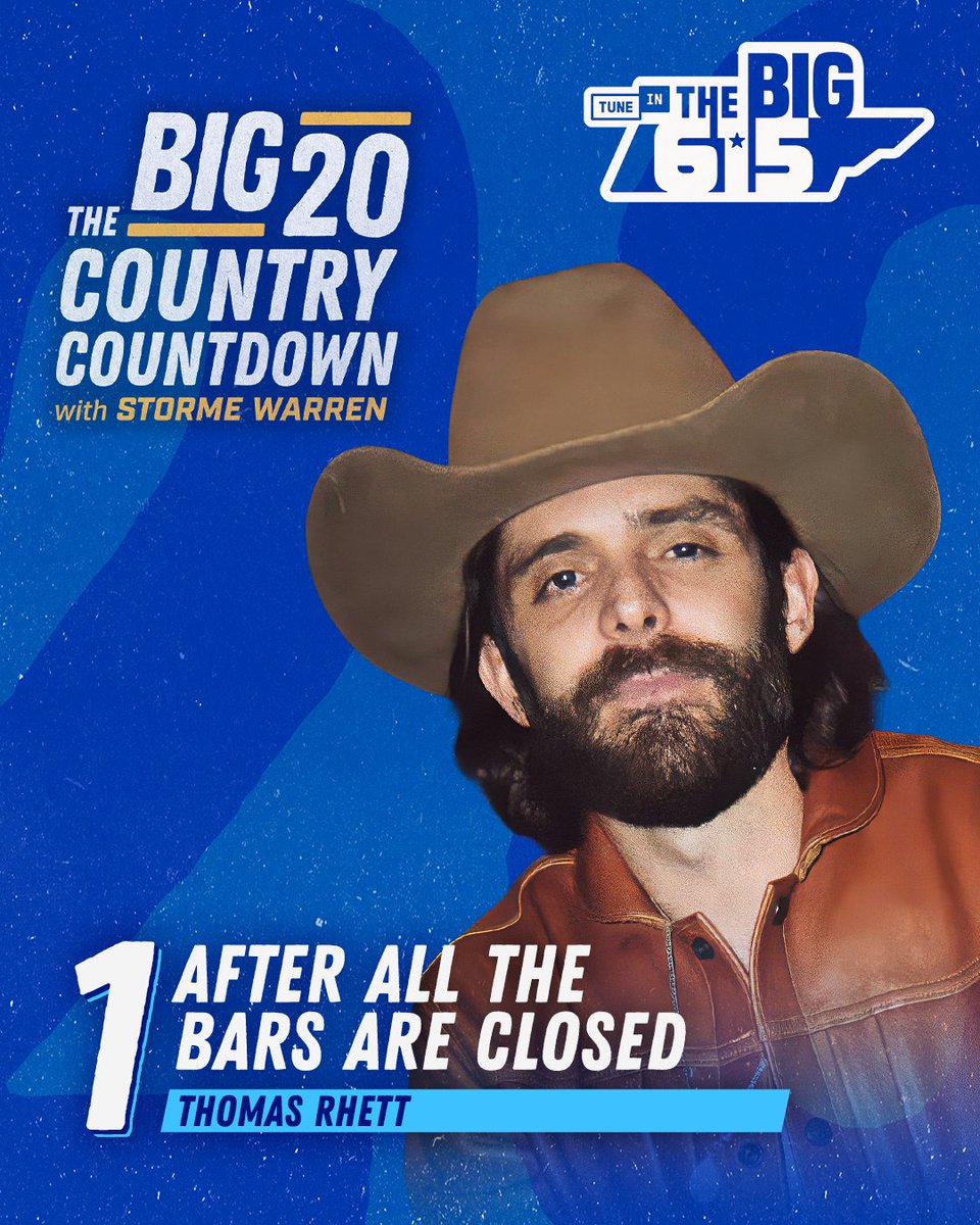 Thomas Rhett is back on top of the BIG 20 Country Countdown! 🔥🎶 

Who’s got him on repeat? Catch the full countdown every Saturday at 10am CT!