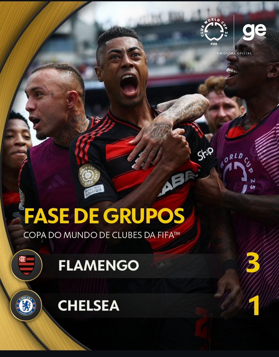 COLOCOU NA RODA!!!🚨🚨🚨
De virada o Flamengo venceu o Chelsea por 3 a 1 e se torna líder do grupo D.

📷Geglobo
