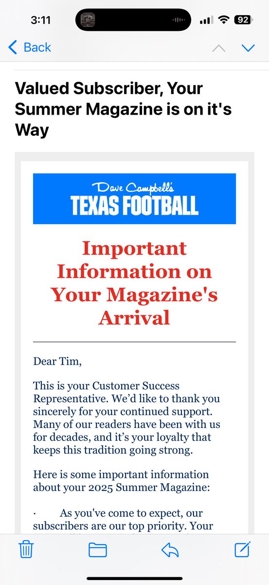 Horns63's tweet photo. Best damn news I received all day! When the #DCTFB summer “bible” comes out, y’all know football season is up next! Only two things matter, #TXHSFB and @TexasFootball 🤘🏼 https://t.co/TnWpFVoPoR