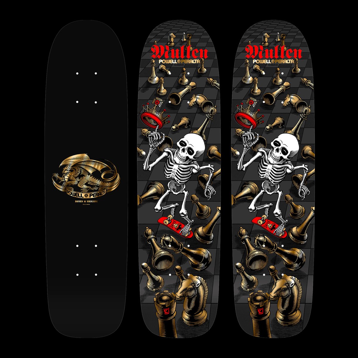 BonesBrigadeDoc's tweet image. 16th Series Rodney Mullen
- Satin black with Foil Highlights
- Old hole pattern
7.4" x 27.625"
12.625" Wheelbase
skateone.com/bones-brigade-…