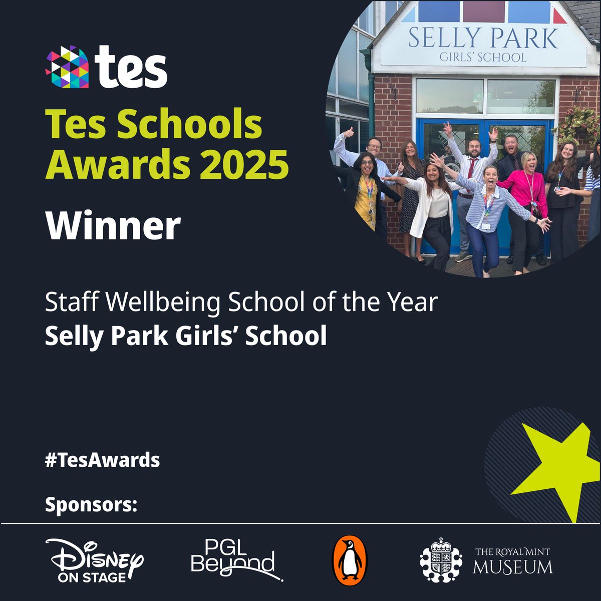 Tes for Teachers (@tesforteachers) on Twitter photo Wow! Well done to <a href="/sellyparkgirls/">Selly Park Girls’ School</a> for winning School of the Year for Staff Wellbeing, this is no mean feat!
Positive staff wellbeing is essential for a successful school 🙌 #TesAwards Wow! Well done to <a href="/sellyparkgirls/">Selly Park Girls’ School</a> for winning School of the Year for Staff Wellbeing, this is no mean feat!
Positive staff wellbeing is essential for a successful school 🙌 #TesAwards