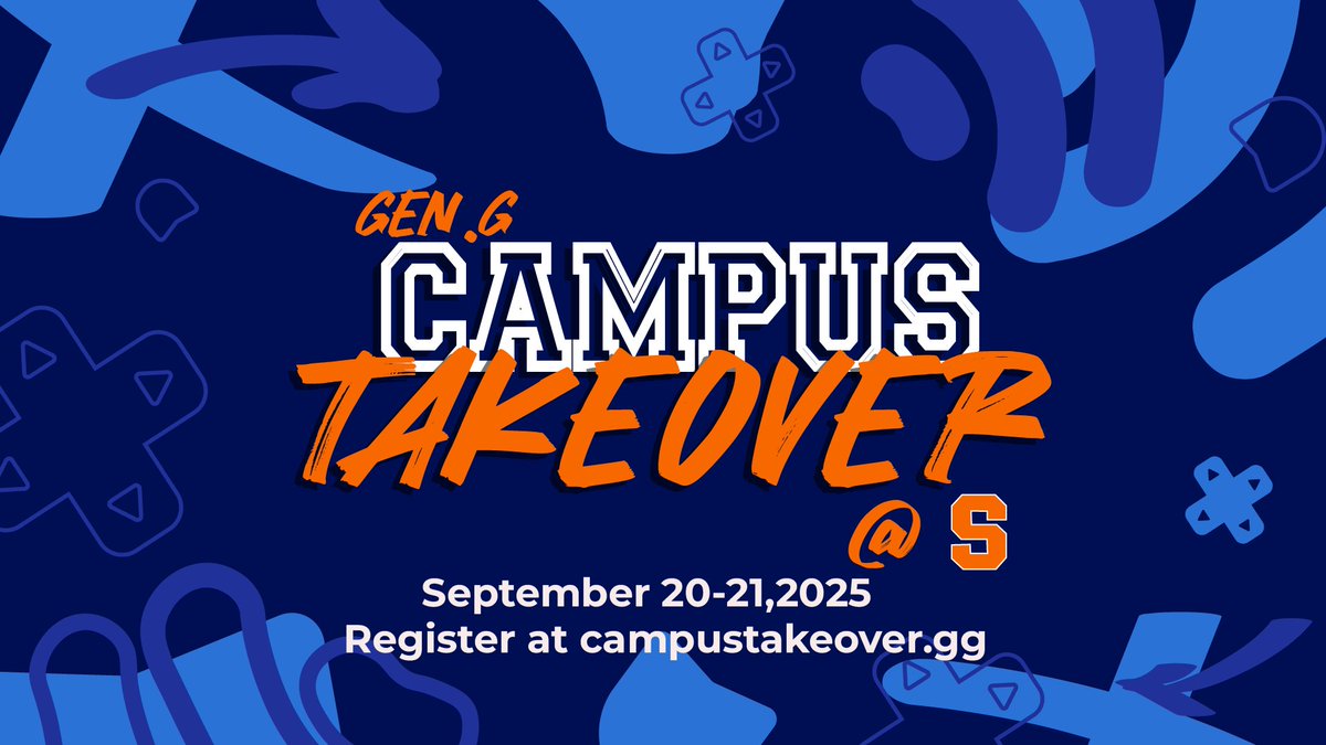 Falk College (@sufalkcollege) on Twitter photo Registration is open now for <a href="/GenG/">Gen.G Esports</a>'s Campus Takeover at <a href="/SyracuseU/">Syracuse University</a>! 🎮
The two-day conference will bring students and administrators together to highlight career opportunities within the esports industry.
🗓️ Sept. 20-21
➡️ Learn more and register: falk.syr.edu/campus-takeove… Registration is open now for <a href="/GenG/">Gen.G Esports</a>'s Campus Takeover at <a href="/SyracuseU/">Syracuse University</a>! 🎮
The two-day conference will bring students and administrators together to highlight career opportunities within the esports industry.
🗓️ Sept. 20-21
➡️ Learn more and register: falk.syr.edu/campus-takeove…