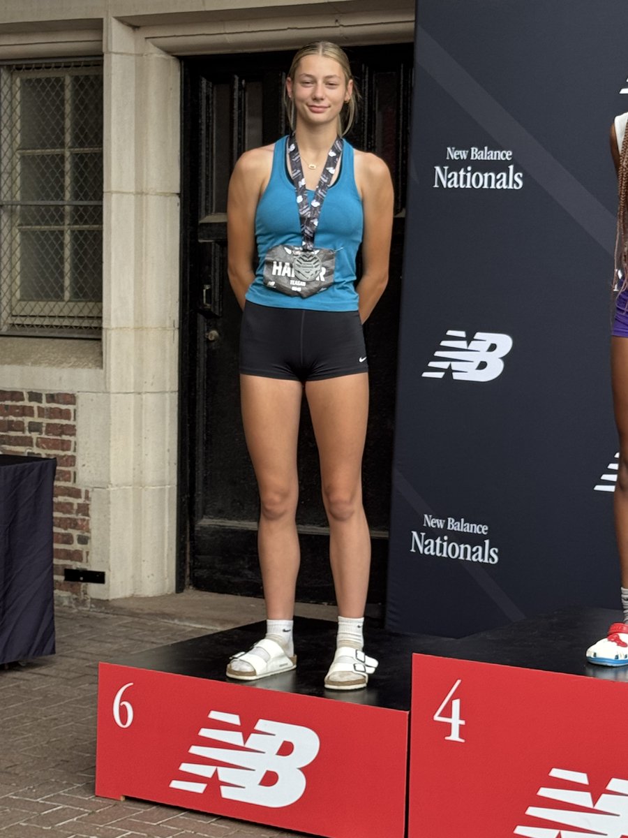 2025-26 Wooster High School Freshman, Teagan Hafner, places 6th in the long jump with a mark of '17 "7 at the New Balance Middle School National Track &amp; Field Meet held at the University of Pennsylvania, earning her All-American Honors!