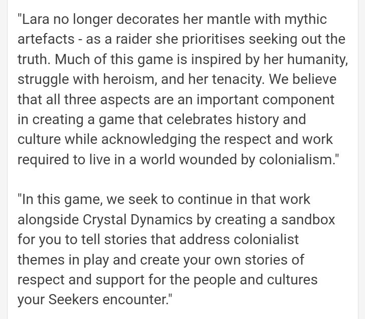 LMFAO WAIT, THIS WAS GOING TO BE ACTUAL DOG SHIT 💀🗑 Lara Croft is known for STEALING treasures and saving the world. I don't give a fuck about colonialism in a fucking VIDEO GAME 😭 this virtue signaling mess. There is no doubt that the new game was 100% scrapped &amp; restarted.