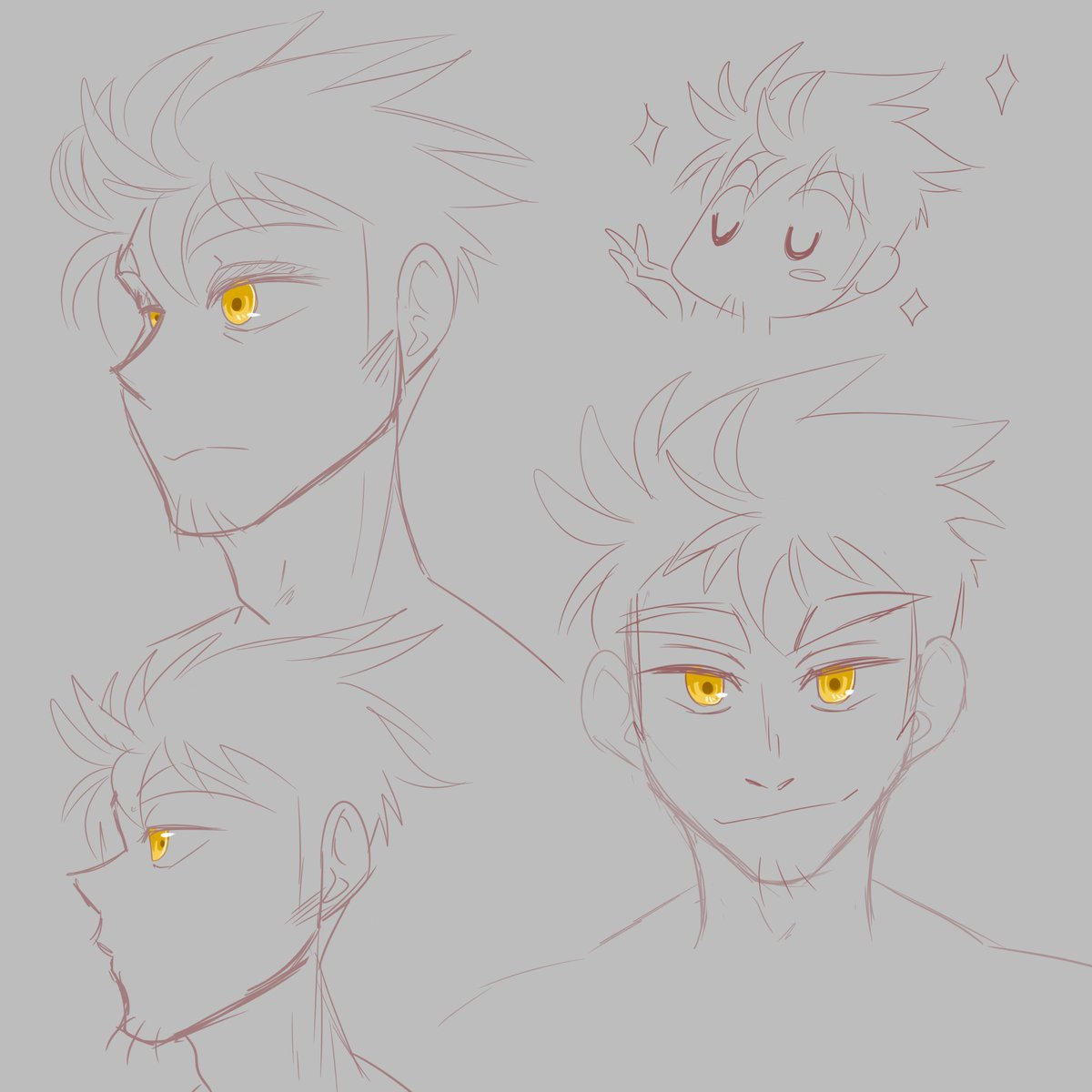 just some sketches to draw him with wispier hair which i think i quite like! #HazbinHotelAdam