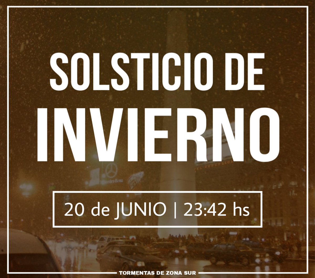 ⛄️¡HOY COMIENZA EL INVIERNO! 

A las 23:42 hs se producirá el solsticio en el hemisferio sur, dando el comienzo al invierno astronómico.
