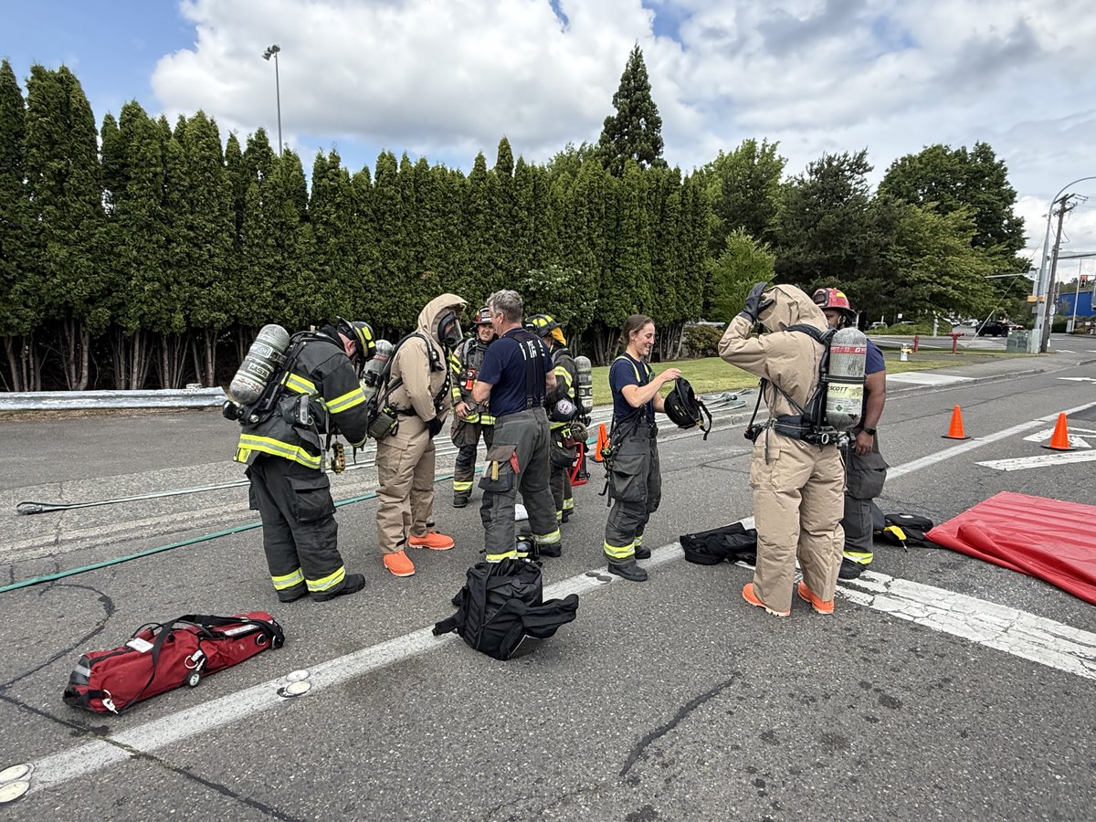 The initial responding firefighters slowed the leak and hazardous materials technicians, in fully encapsulated suits entered and stopped the leak.