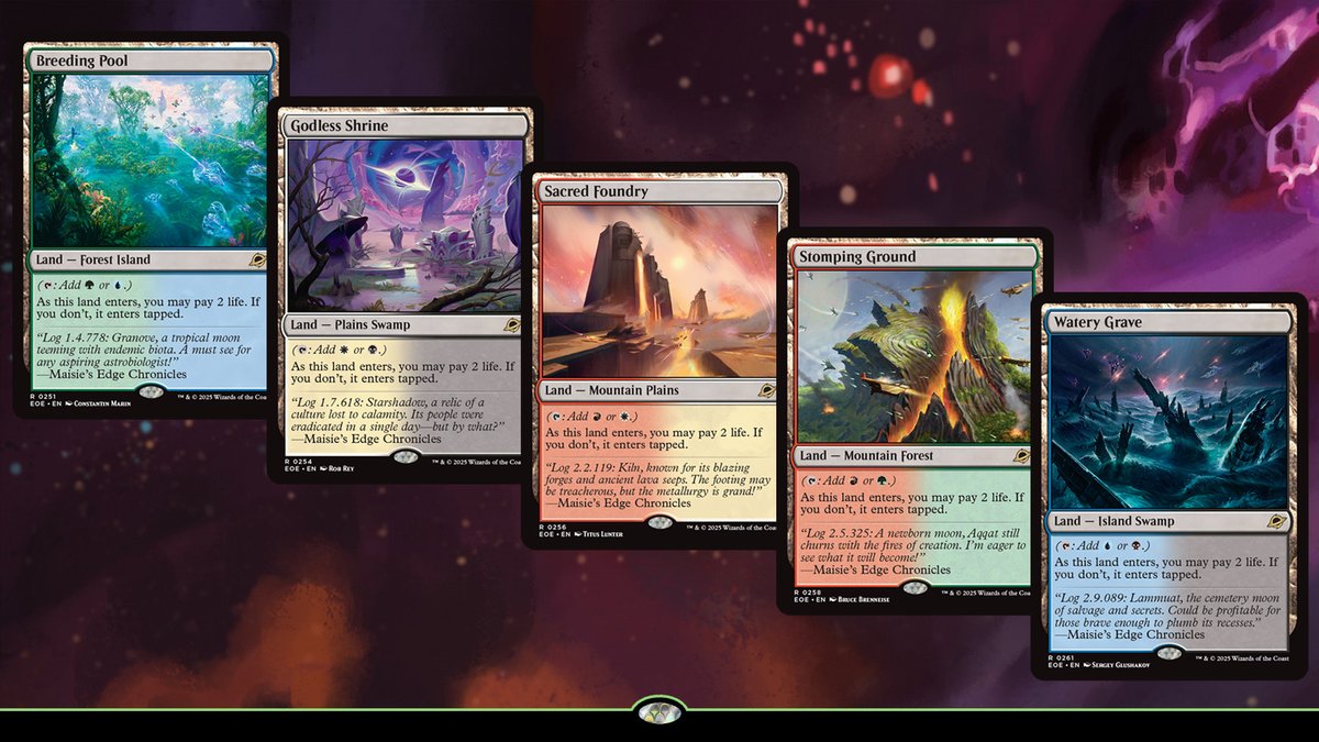 StarCityGames's tweet photo. Shocklands return to Standard in Edge of Eternities! ⚡

#MTGEternities https://t.co/l7iQRh0tNO