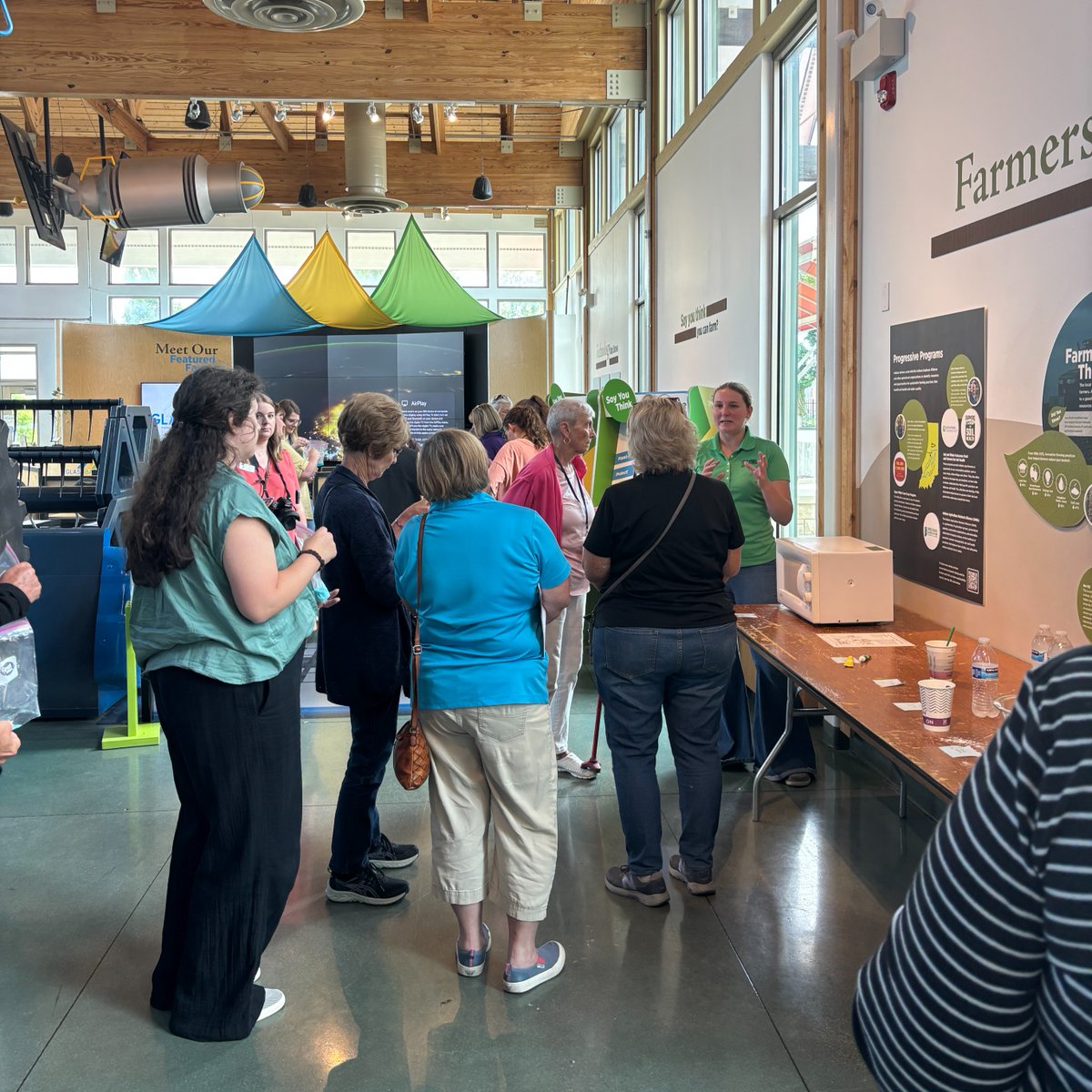 INSoybean's tweet image. Educators and volunteers explored lessons and resources highlighting the versatility of soybeans during the Indiana Ag in the Classroom Workshop. Participants created their own soy-based plastic, gaining hands-on experience in sustainable innovation. #ageducation #soycheckoff