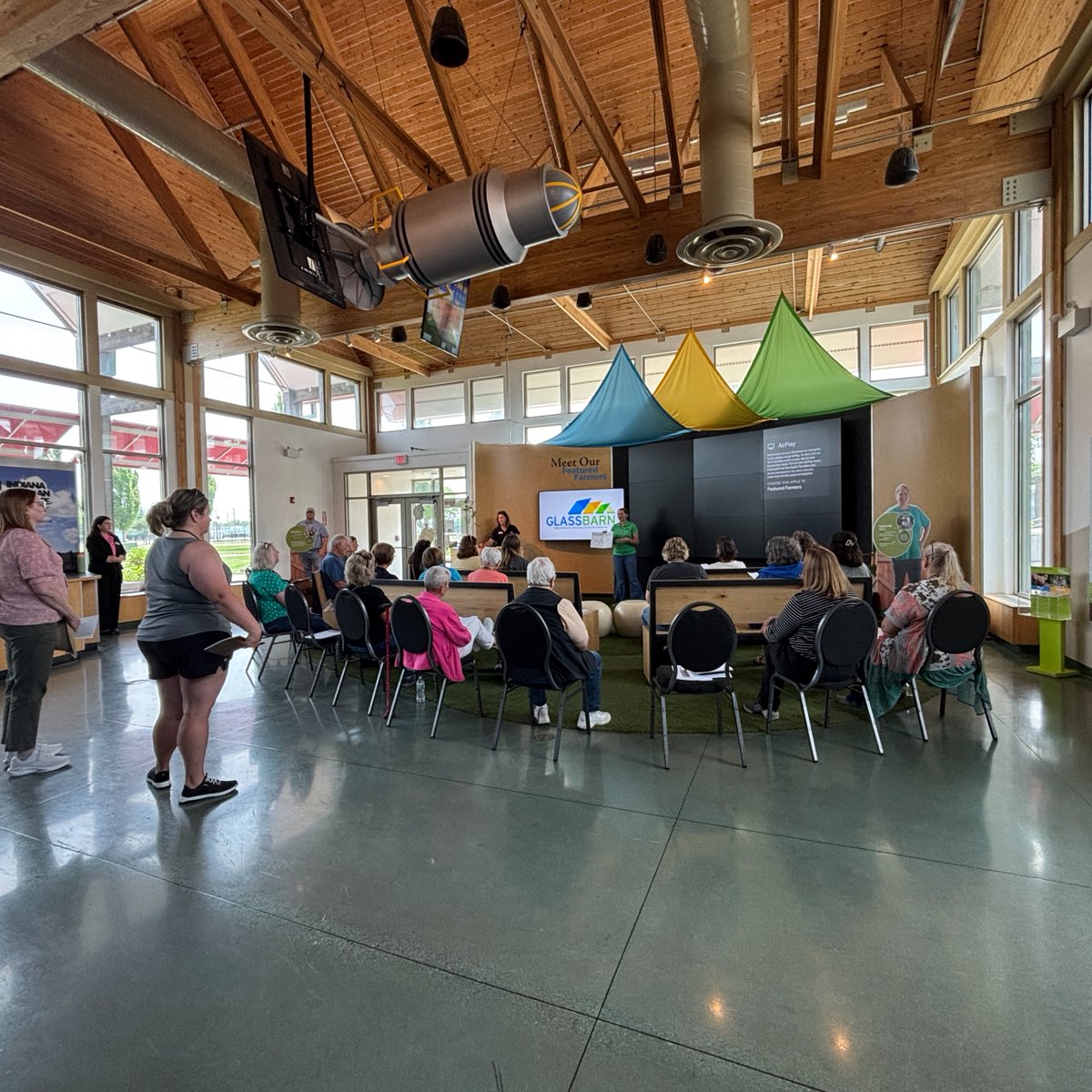 INSoybean's tweet image. Educators and volunteers explored lessons and resources highlighting the versatility of soybeans during the Indiana Ag in the Classroom Workshop. Participants created their own soy-based plastic, gaining hands-on experience in sustainable innovation. #ageducation #soycheckoff