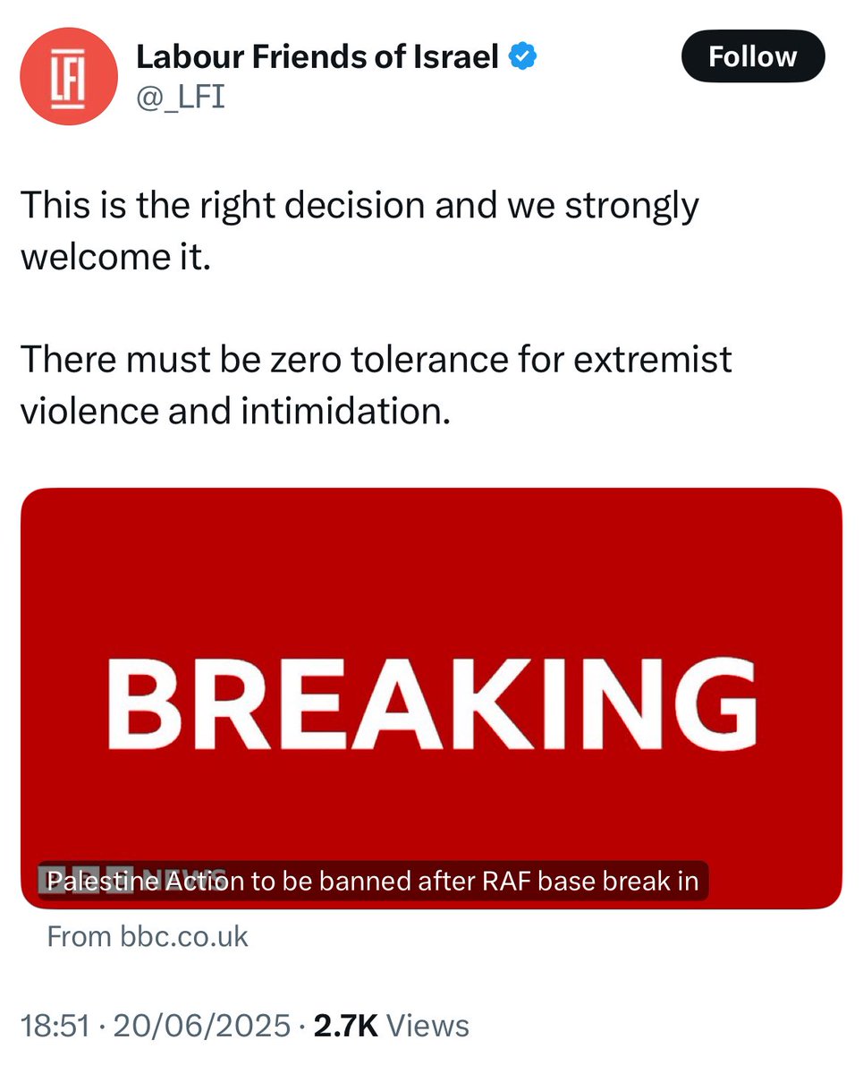 Again: one of these groups espouses very extreme views on the use of massive violence against entire civilian populations, and the other does not.
