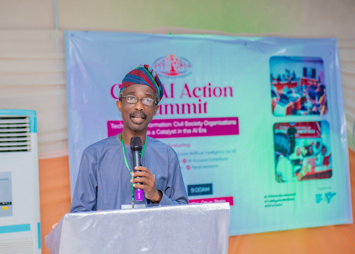 We were privileged to receive a goodwill message from Professor Issac Oluwajoba Abereijo, on behalf of the Vice Chancellor of Obafemi Awolowo University, Prof. Adebayo Simeon Bamire, at the #CSOAIActionSummit.