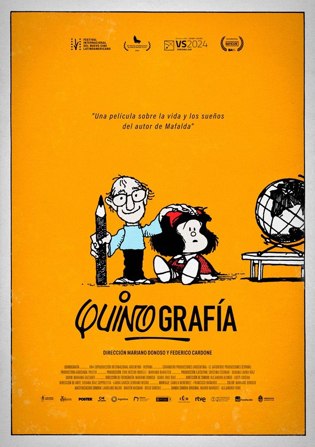 Revolutionary | comunicación (@prevolutioncom) on Twitter photo Ya está en cines #Quinografía, un documental dirigido por Mariano Donoso y Federico Cardone que recorre la biografía de Quino, el genio que se esconde tras la afilada Mafalda.
Distribuye <a href="/melocreocine/">ME LO CREO</a> Ya está en cines #Quinografía, un documental dirigido por Mariano Donoso y Federico Cardone que recorre la biografía de Quino, el genio que se esconde tras la afilada Mafalda.
Distribuye <a href="/melocreocine/">ME LO CREO</a>