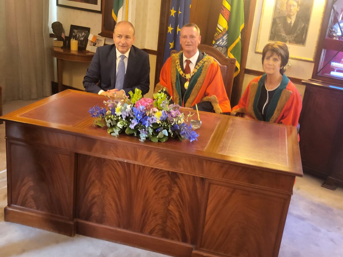 Congratulations to our newly elected Lord Mayor, Cllr Fergal Dennehy, and the newly elected Deputy Lord Mayor, Margaret McDonnell.
The Best of Luck in your new roles. It was great meeting with Taoiseach Micheal Martin