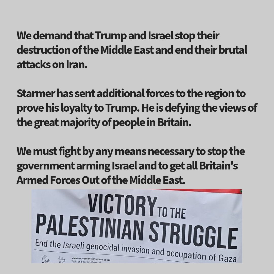 March with Movement For Justice  
21 June 2025
12noon

Victory to Palestine! Israel out Gaza &amp; the West Bank! Stop the Genocide!  Trump and Israel, Hands off Iran!