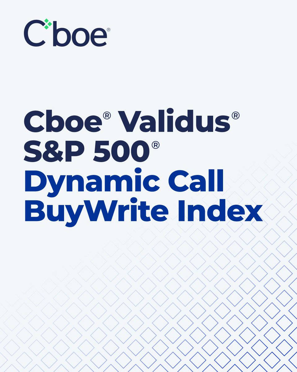 Cboe's tweet photo. Unlike traditional monthly overwrite strategies that sell calls once per month, the Cboe Validus S&P 500 Dynamic Call BuyWrite Index (#CALD) uses a dynamic, five-day rolling structure, selling SPX a.m.-settled 1-month call options on each of the five business days leading up to standard expiration.

In 2025, it’s already shown its potential strengths — cutting volatility compared to the S&P 500 while keeping pace during recovery periods.

Learn more: https://t.co/EVlRTQk7T5