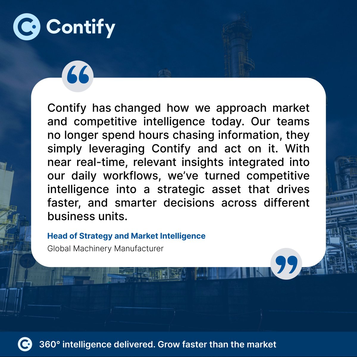 contify's tweet image. A leading global manufacturer reduced research time by 30% with Contify.

Book a demo and see how Contify can transform the way you work with intelligence: contify.com/connect-for-a-…

#CompetitiveIntelligence #MarketIntelligence #Contify