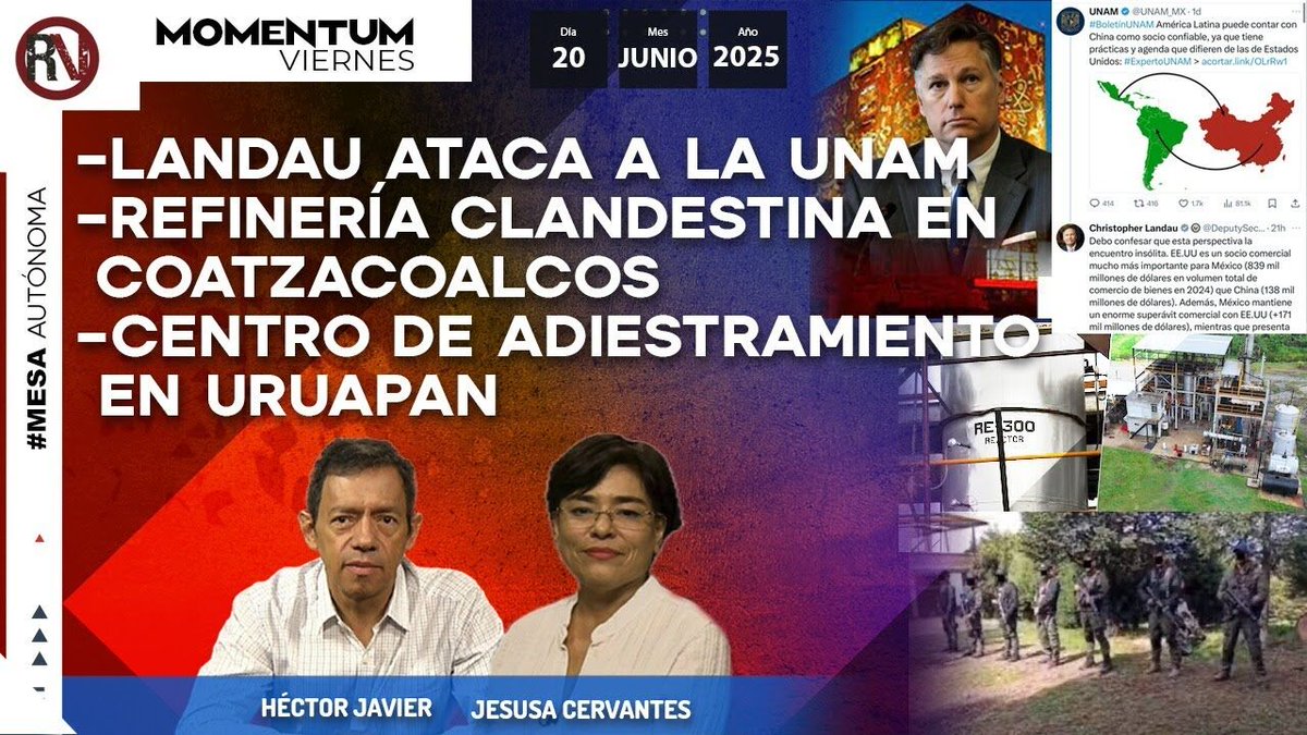Rompeviento TV (@rompevientotv) on Twitter photo 🔥#Entérate #MesaAutónoma <a href="/jesusaproceso/">jesusacervantes</a>
✅ #Refinería clandestina en #Coatzacoalcos
✅ Centro de adiestramiento en Uruapan
✅ La guerra de #Israel a #Irán
✅ #Genocidio sistemático en #Gaza
#Infórmate👇
youtu.be/OG0h8IJWwX4 🔥#Entérate #MesaAutónoma <a href="/jesusaproceso/">jesusacervantes</a>
✅ #Refinería clandestina en #Coatzacoalcos
✅ Centro de adiestramiento en Uruapan
✅ La guerra de #Israel a #Irán
✅ #Genocidio sistemático en #Gaza
#Infórmate👇
youtu.be/OG0h8IJWwX4