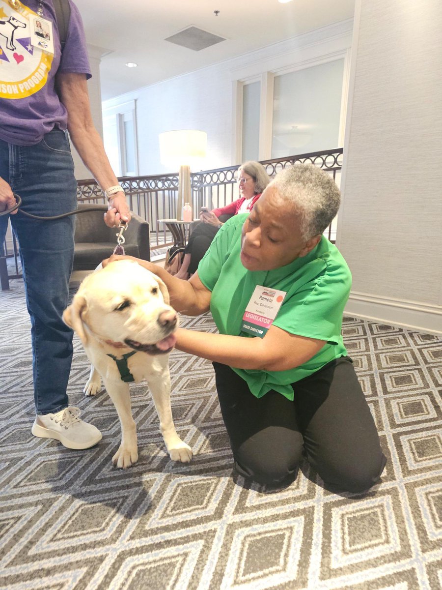 ColPamStevenson's tweet image. Finishing out the week in St. Louis at the Women in Government National Legislative Conference, connecting with inspiring women leaders from across the country and I even made a furry new friend!