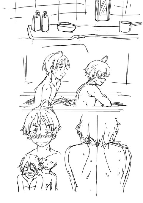 おはぬくしお。この二人を描くにはやはりお風呂場が必要だと思うのですよ。十八禁になろうがなるまいが。
温水家のお風呂はデカいと決まってます。両親がかなりヤバい感じだしね。佳樹さんのお母さんって考えると。 