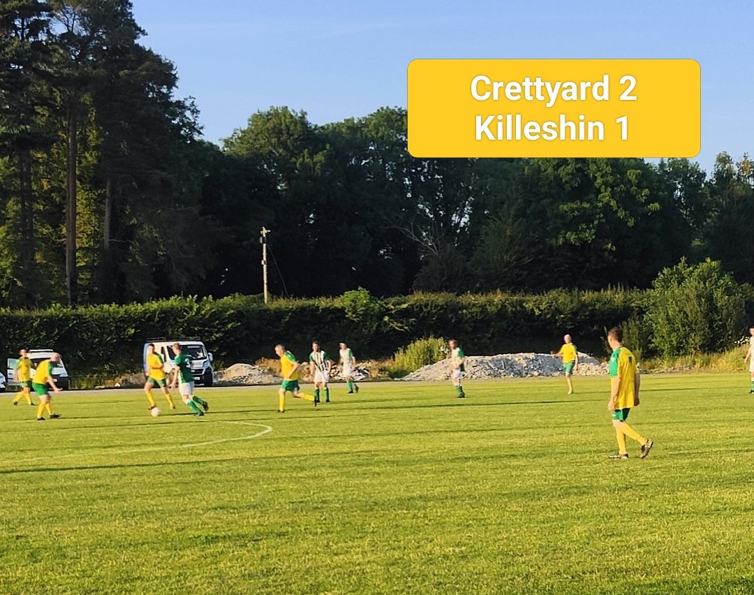 Over 35 Division One 

Crettyard Utd 2
Killeshin FC 1

Goals Mikey ⚽
Willie ⚽

#crettyard #hontheyard #cretty