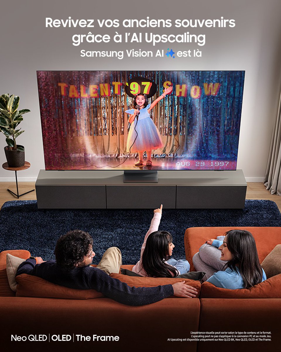 Grâce à l’AI Upscaling, vos anciens souvenirs retrouvent toute leur netteté pour être partagés comme si c’était hier.

#2025NewAITV #SamsungVisionAI #VisionAI #SamsungAITV #AITV #Samsung