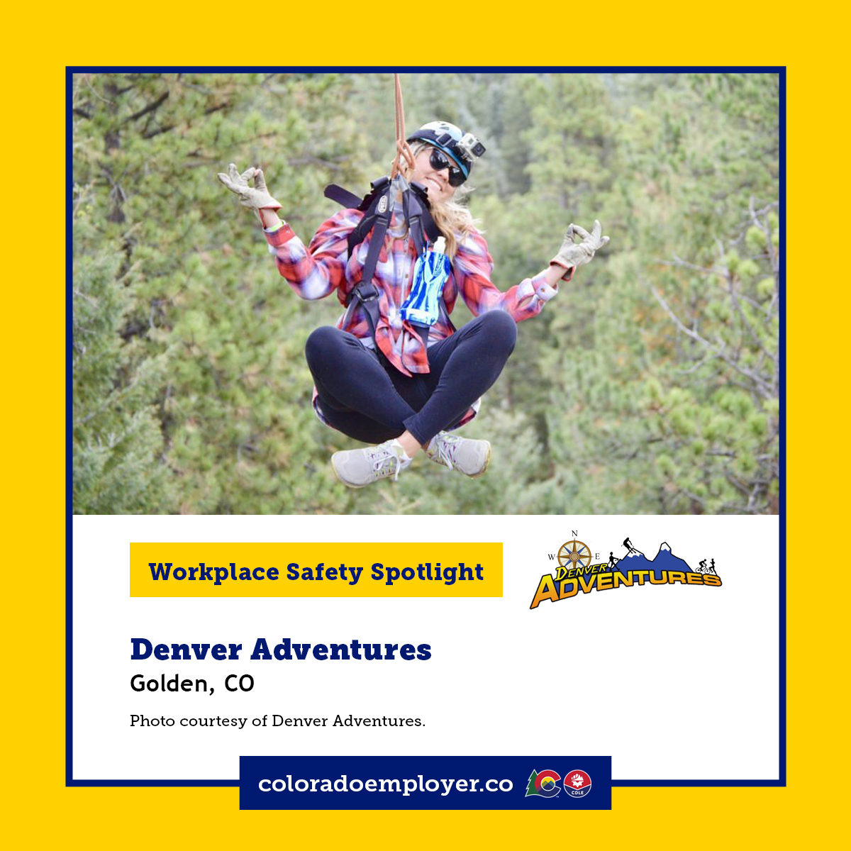 Colorado Department of Labor and Employment (@coloradolabor) on Twitter photo This Workplace Safety Month, CDLE recognizes <a href="/denverzipline/">Denver Adventures - Zipline Tours</a> With their team working at heights and managing dynamic environments, a commitment to safety is essential. Serious about workplace safety? Visit coloradoemployer.co #WorkplaceSafety #SafetyForAll
#NationalSafetyMonth This Workplace Safety Month, CDLE recognizes <a href="/denverzipline/">Denver Adventures - Zipline Tours</a> With their team working at heights and managing dynamic environments, a commitment to safety is essential. Serious about workplace safety? Visit coloradoemployer.co #WorkplaceSafety #SafetyForAll
#NationalSafetyMonth