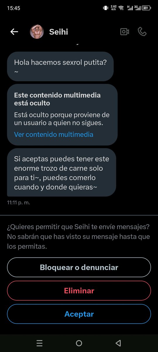 Literalmente mensajes así dan pena ajena en verdad, un pobre y inadaptado personaje que cree conseguirlo todo pero a la vez nada una vida de tristeza y soledad enmarcandola en esta plataforma