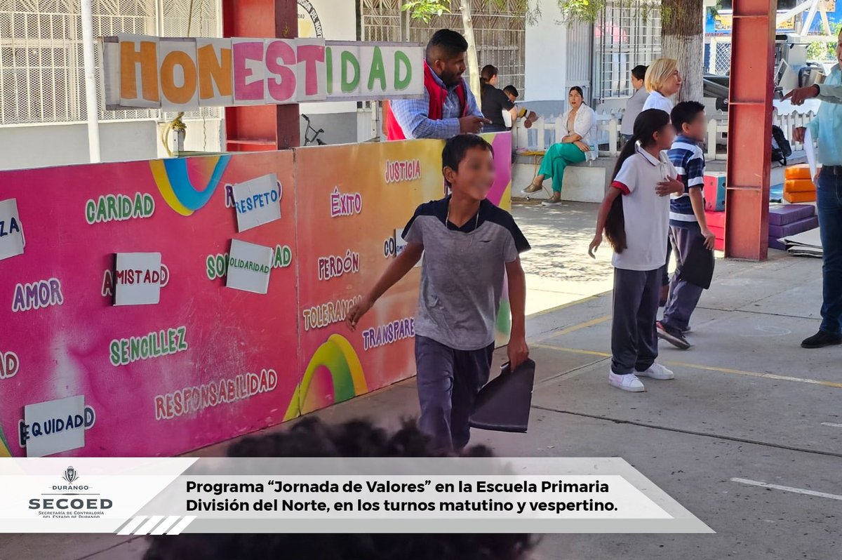 SECOTED's tweet photo. La SECOED, a través de la Dirección de Contraloría Social, llevó a cabo una jornada de valores con estudiantes  de la Escuela Primaria División del Norte, de los turnos matutino y vespertino.
El propósito: fortalecer la ética, la honestidad y la participación desde la infancia. https://t.co/HxUvbzeiFj