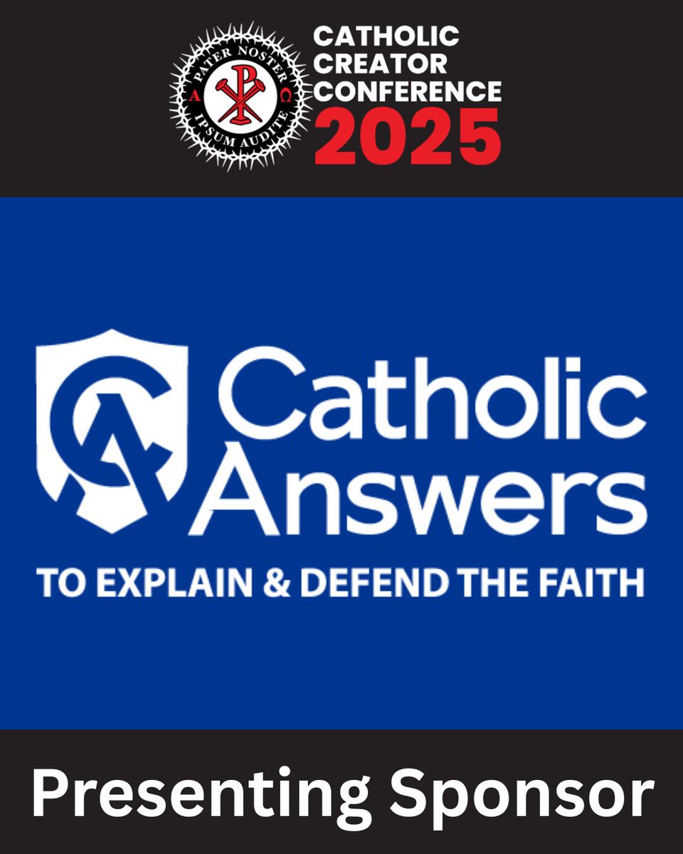 CathCreators's tweet image. We are thrilled to have @catholiccom as the presenting sponsor for this year’s Catholic Creator Conference.
They are the premiere resource for defending the Catholic Faith, and a fantastic partner for our conference.
We look forward to seeing them there!
