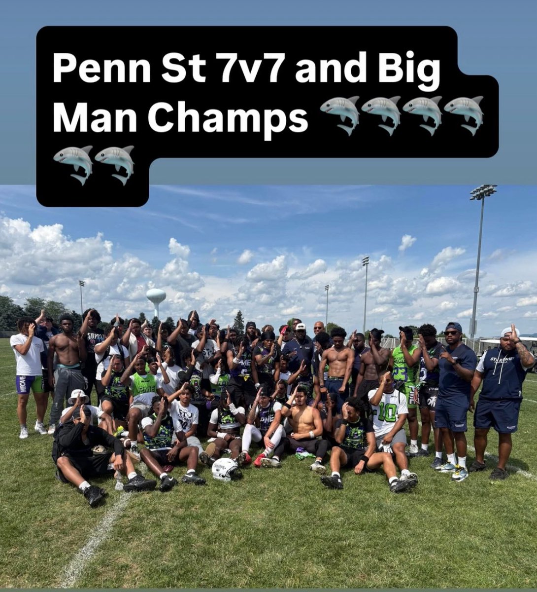I guess you can say we had a great day🔷 7 on 7 and Big Man Challenge Champs 🏆🦈  thank you for having us <a href="/PennStateFball/">Penn State Football</a>