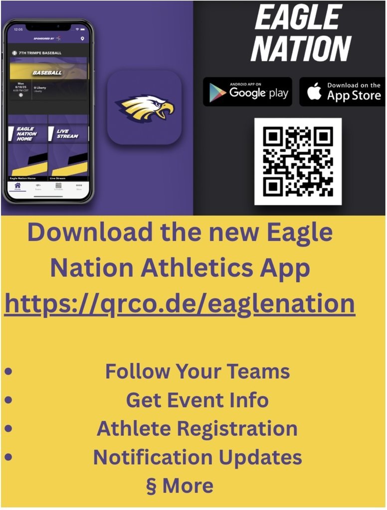 Our new Eagle Nation Athletics App is now LIVE!  This is for all CM and TMS sports!