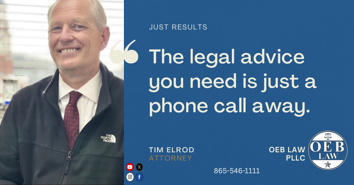 Criminal, Divorce, Injury! #OEBLaw #JustResults #Tennessee #Kentucky #community #FeelsLikeHome #WreckIntoAcheck 

oeblawtn.com