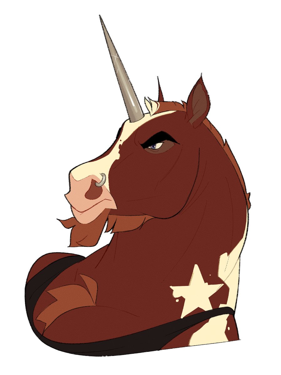 I don't know why I always draw my equines so angry.. 

Anyways, asking 💲4⃣5⃣ for this unicorn, just DM me if you want to claim him!