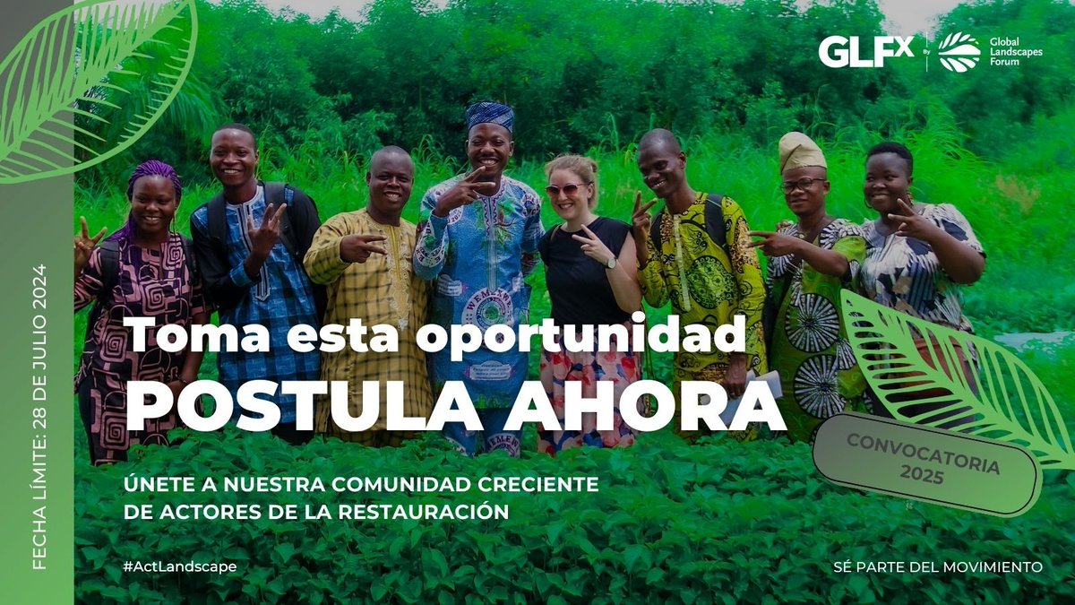 WRI Colombia (@wricolombia) on Twitter photo ¿Eres miembro de una organización local o comunitaria con sede en África, Asia-Pacífico o Latinoamérica, con experiencia demostrada en la movilización de actores para la acción local?
✅ Postula para unirte a los @GLFChapters:
events.globallandscapesforum.org/2025-glfx-call…
#ActLandscape <a href="/GlobalLF_Esp/">GLF en español</a> ¿Eres miembro de una organización local o comunitaria con sede en África, Asia-Pacífico o Latinoamérica, con experiencia demostrada en la movilización de actores para la acción local?
✅ Postula para unirte a los @GLFChapters:
events.globallandscapesforum.org/2025-glfx-call…
#ActLandscape <a href="/GlobalLF_Esp/">GLF en español</a>