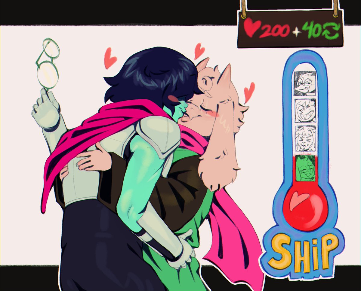 SHIP-O-METER!
200❤️+ 40🔁to kiss Noelle!

we reached the first one, can we go for more? :-0

#DELTARUNE