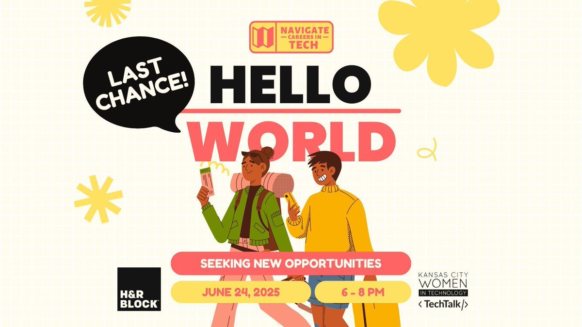 Last call! 48 hours left to sign up for Hello, World!

Let’s talk real advice on getting a new job in tech. Interviews. Offers. Rejection. Networking. All of it.

Join us at H&amp;R Block at 6PM on June 22nd — RSVP: buff.ly/xGbNK9H