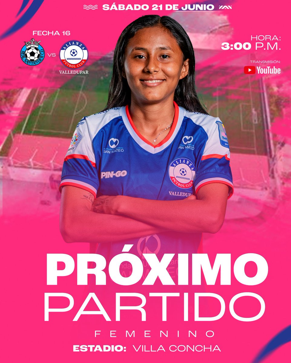 ¡PRÓXIMO PARTIDO FEMENINO FECHA 1️⃣6️⃣!

🆚 <a href="/RealsantanderSA/">Real Santander S.A</a> 
📅 Sábado 21 de Junio 
🕣 3:00 P.M.
🏟️ Villa Concha  
📺 YouTube 
📍 Piedecuesta 

#GuerrerasDelPerijá🔵⚪️🔴