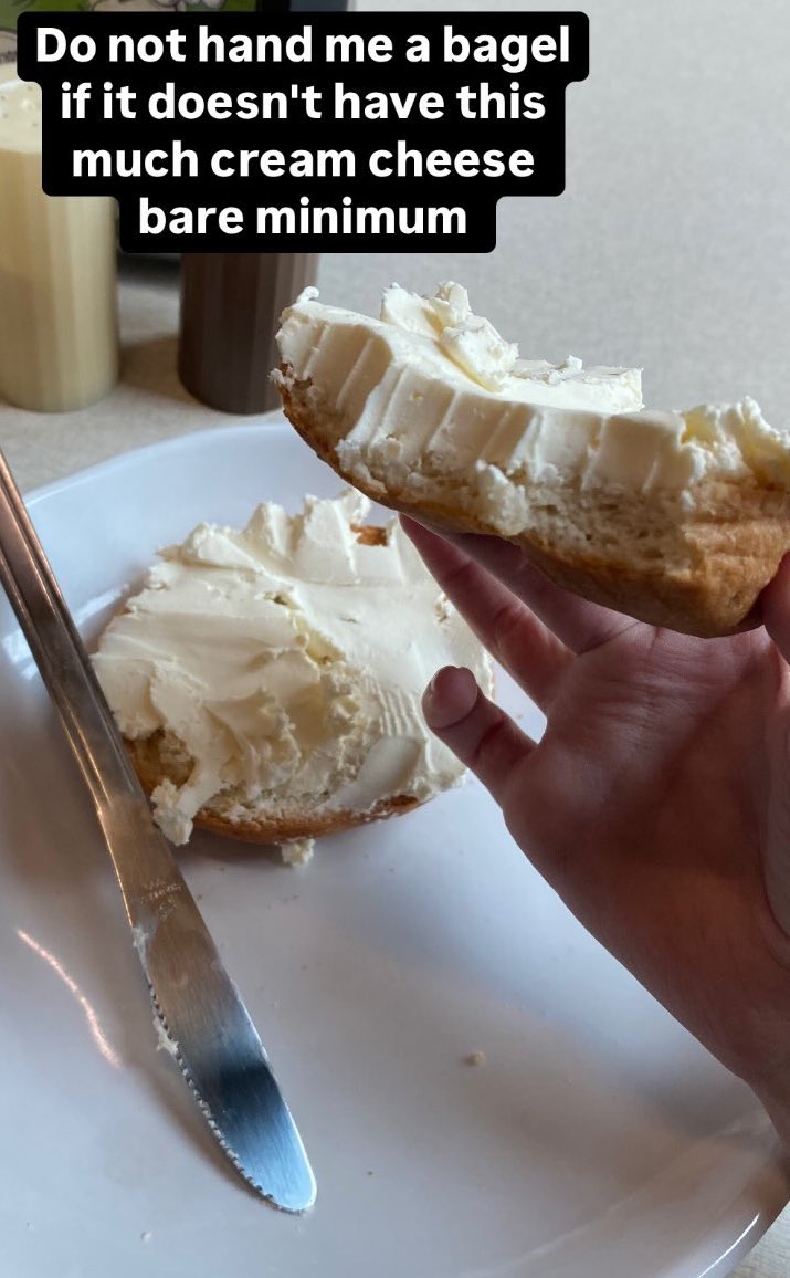 pukemore's tweet photo. this is how i was living prior to relapsing btw.. i don't think any of u understand what i'd do to eat a bagel with a heinous amount of cream cheese again https://t.co/SPyTNdyRCA