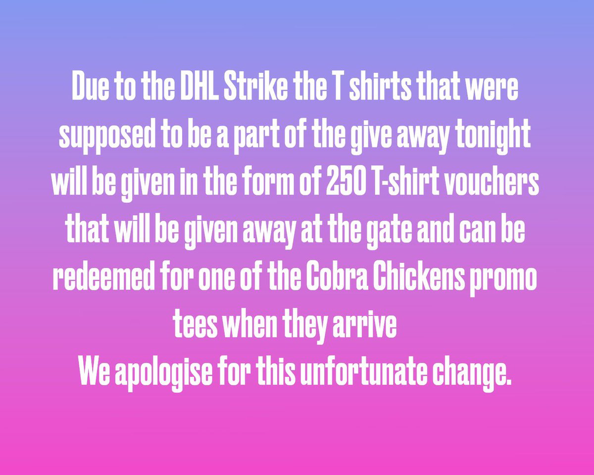 An update regarding the t shirts for tonight’s game.