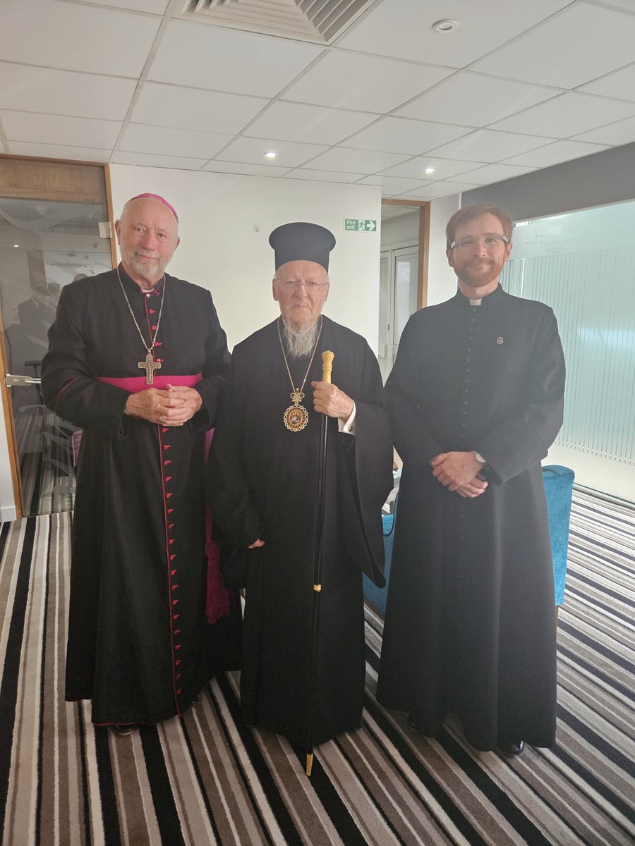 Executive Secretary Bishop John Ford and trustee Fr Sam Maginnis greeting His All-Holiness the Ecumenical Patriarch at Gatwick Airport as our 2025 Conference, Nicaea Received, gets underway.