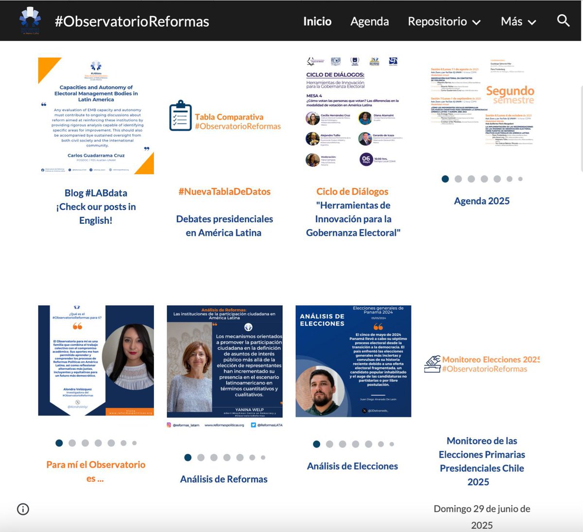 📌🌐 | #PortalObservatorioReformas

Conoce el portal del #ObservatorioReformas, un espacio para sistematizar y difundir información sobre reformas políticas en América Latina.

En el portal encontrarás:

•⁠  ⁠Información básica y análisis comparado de reformas políticas.
•⁠