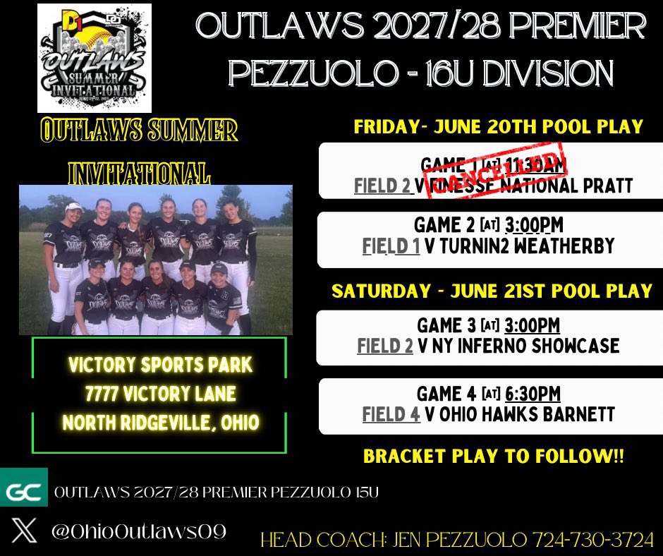 Emma Kalivas (@emma_kalivas) on Twitter photo Our first game was cancelled โ๏ธ but we showed up for game 2! ๐ช๐ผ
Come check us out tomorrow at 3 pm & 6:30 pm at Victory Sports Park
<a href="/OhioOutlaws09/">Ohio Outlaws 09 Pezzuolo</a> Our first game was cancelled โ๏ธ but we showed up for game 2! ๐ช๐ผ
Come check us out tomorrow at 3 pm & 6:30 pm at Victory Sports Park
<a href="/OhioOutlaws09/">Ohio Outlaws 09 Pezzuolo</a>